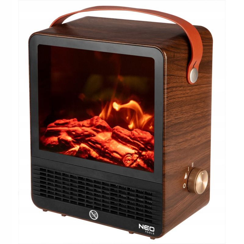 Elektrisk Kamin 1500W 25x30,4 cm Fritstående med Varme