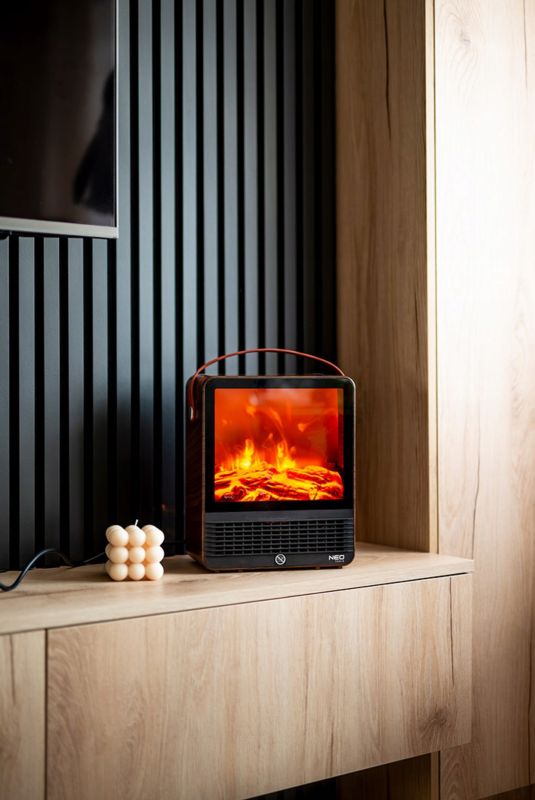 Elektrisk Kamin 1500W 25x30,4 cm Fritstående med Varme