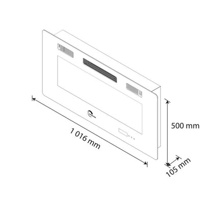 Elpejs Valtaia 102 cm 2000 W Sort Væghængt