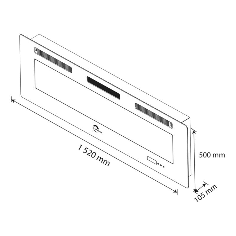 Elpejs Valtaia Plat 152 cm 2000 W Sort
