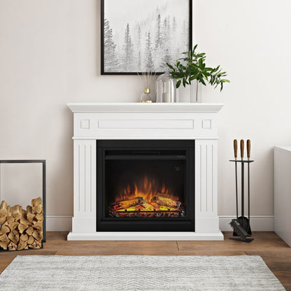 Elpejs Larsen Hvid med LED Flammeeffekt