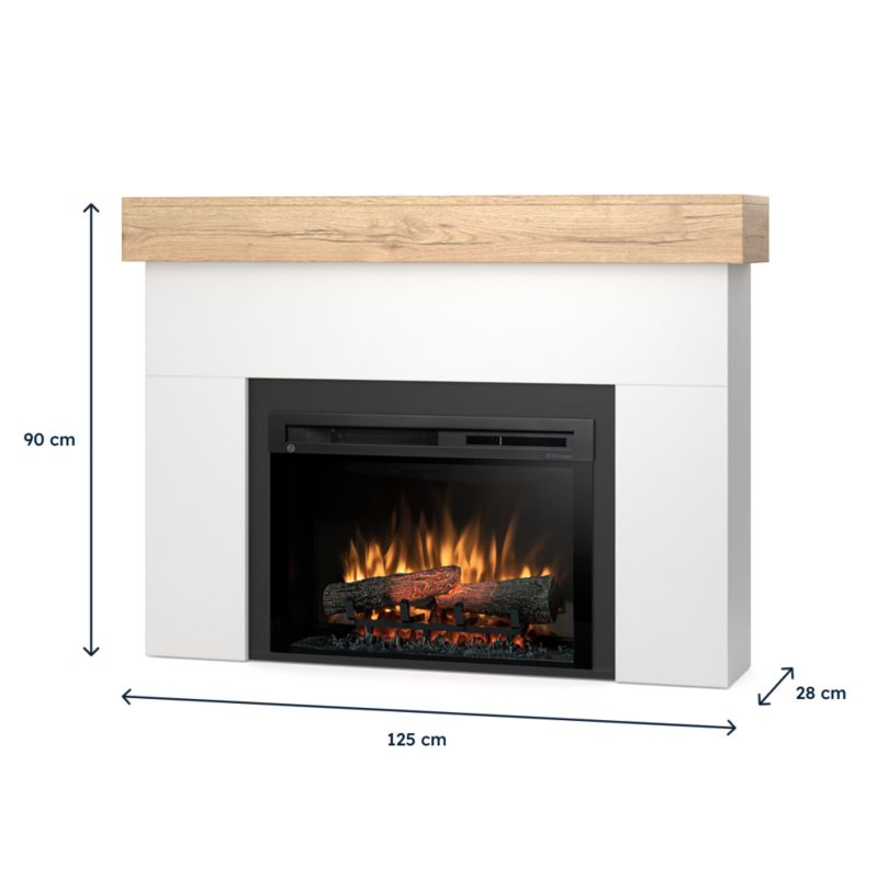 Elpejs Aven 1400W 125x90 cm Hvid Mat Lys Eg | AVEN-26-W01