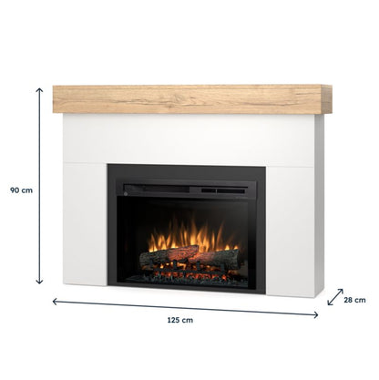 Elpejs Aven 1400W 125x90 cm Hvid Mat Lys Eg | AVEN-26-W01