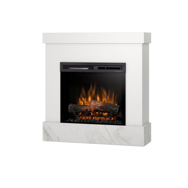Elektrisk Kamin Diro 90x93 cm Hvid Marmor Crystal