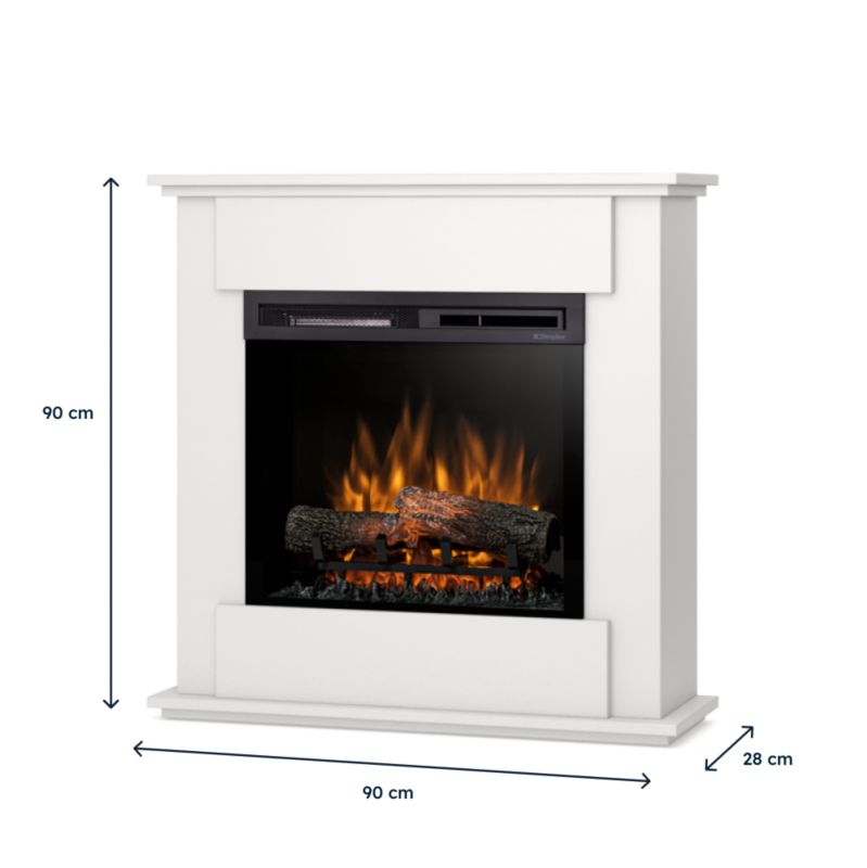Elektrisk Pejs Fonte 23" XHD 1400W Hvid