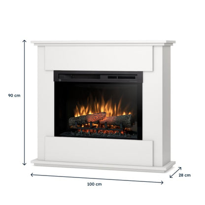 Elektrisk Pejs Fonte 26" XHD 1400W Hvid