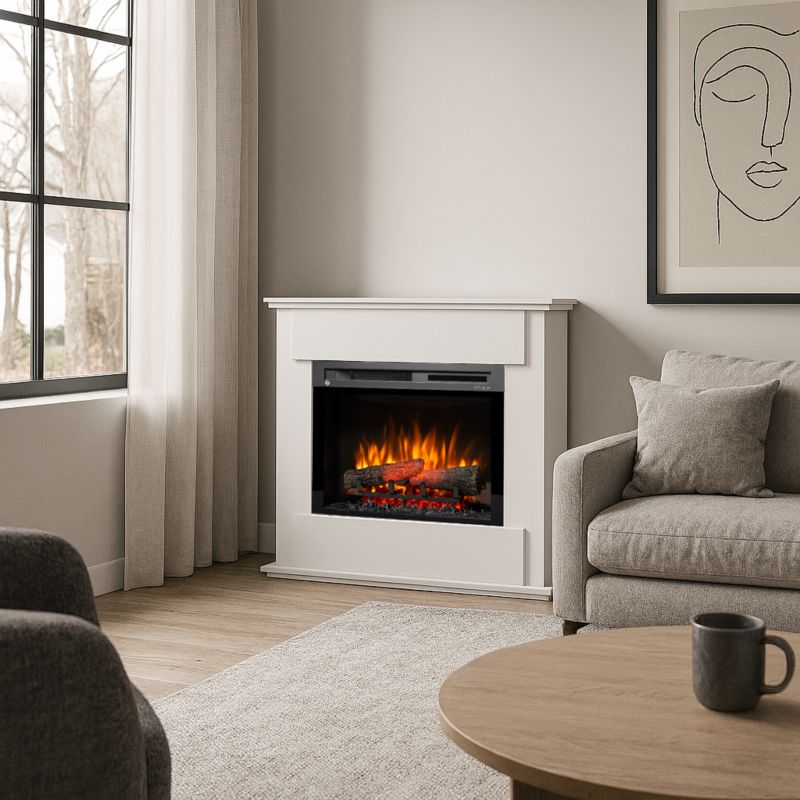 Elektrisk Pejs Fonte 26" XHD 1400W Hvid