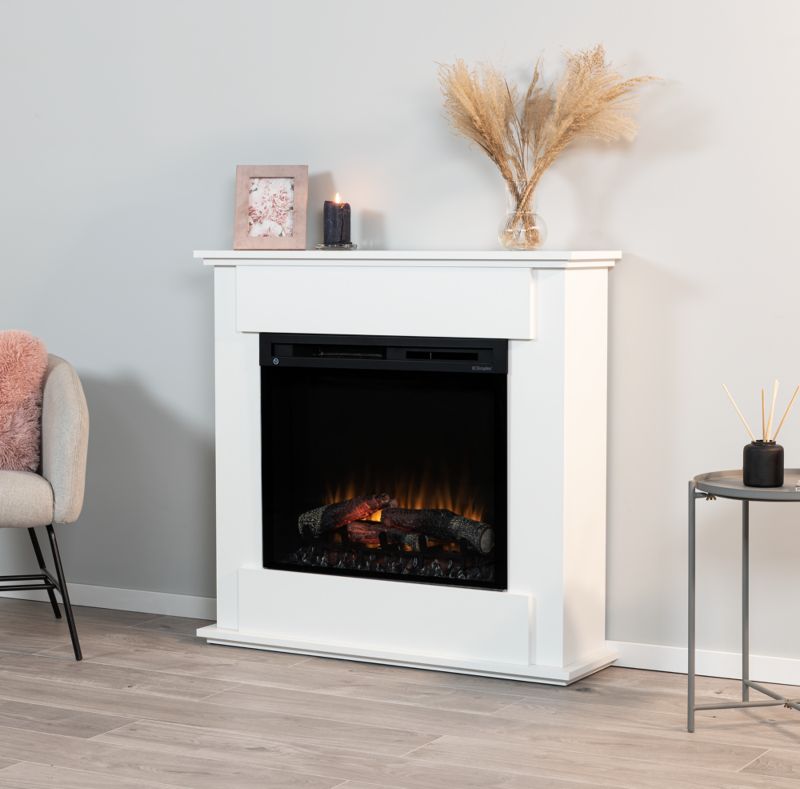 Elektrisk Pejs Fonte 28" LED 1400W Hvid