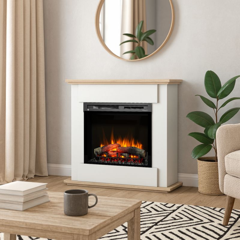 Elektrisk Pejs Fonte 28" XHD 1400W Hvid Eg 105x100 cm | 5905317801966