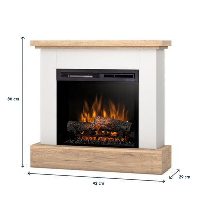 Elektrisk Pejs Jukon 23" XHD 1400W Hvid Mat Egetræ