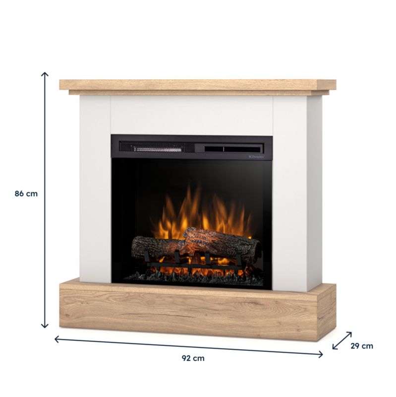 Elektrisk Pejs Jukon 23" XHD 1400W Hvid Mat Egetræ