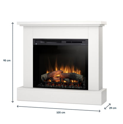 Elektrisk Pejs Jukon 28" XHD 1400W Hvid Mat