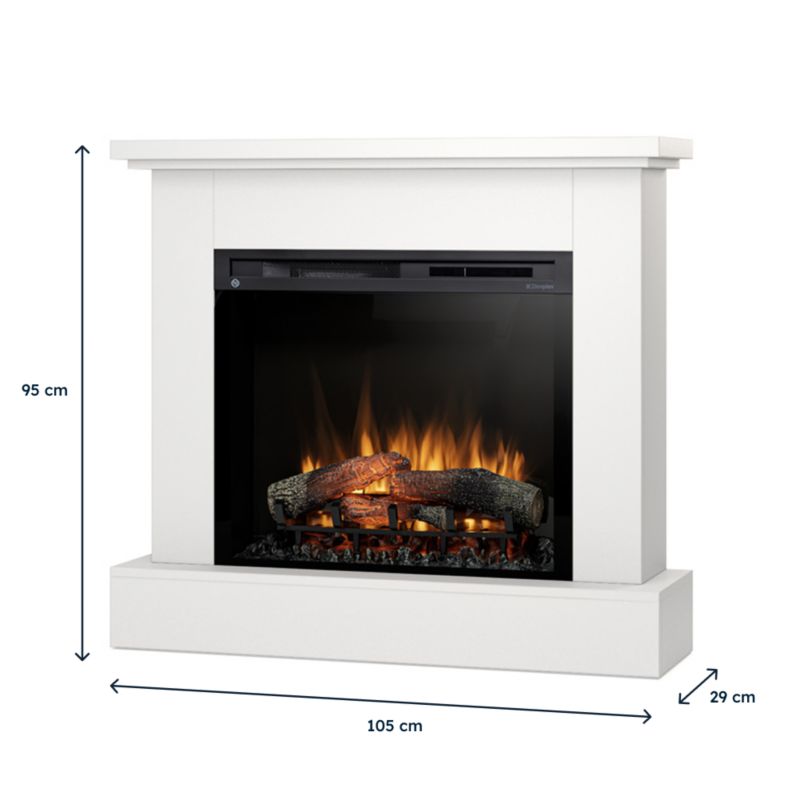 Elektrisk Pejs Jukon 28" XHD 1400W Hvid Mat