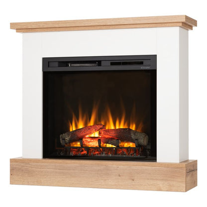 Elektrisk Pejs Jukon 28" XHD LED 1400W Hvid Mat Lys Eg
