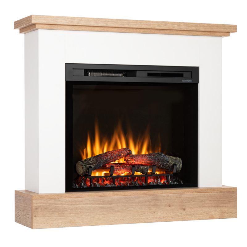 Elektrisk Pejs Jukon 28" XHD LED 1400W Hvid Mat Lys Eg