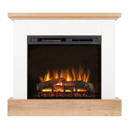 Elektrisk Pejs Jukon 28" XHD LED 1400W Hvid Mat Lys Eg