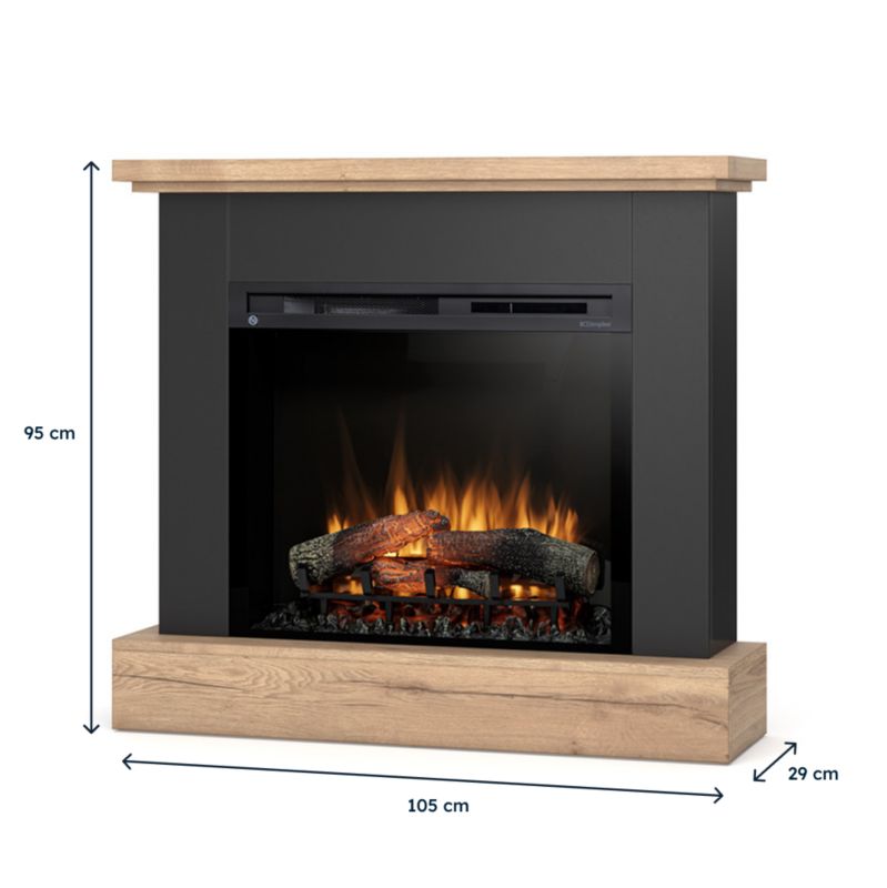Elektrisk Pejs Jukon 28" XHD LED 1400W Lys Eg
