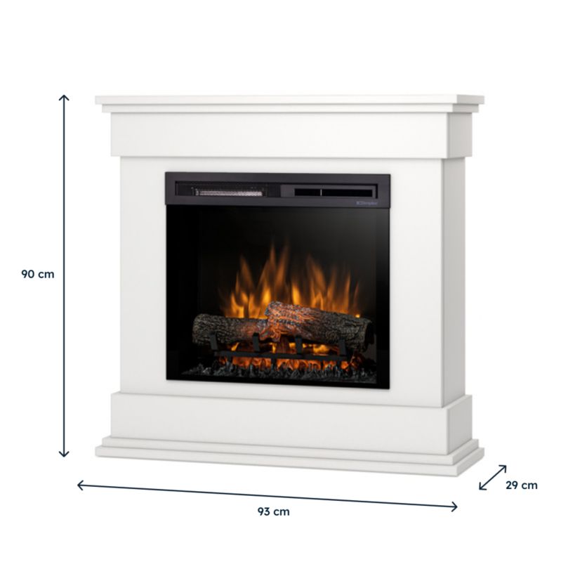 Elektrisk Pejs Lenox 23" 93x90 cm Hvid Mat