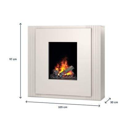 Elektrisk Pejs Linario 2000W 105x97 cm Beige Mat