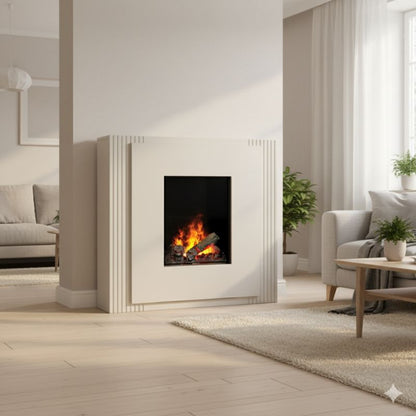 Elektrisk Pejs Linario 2000W 105x97 cm Beige Mat