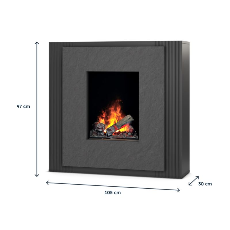 Elektrisk Pejs Linario 2000W 105x97 cm Sort Mat