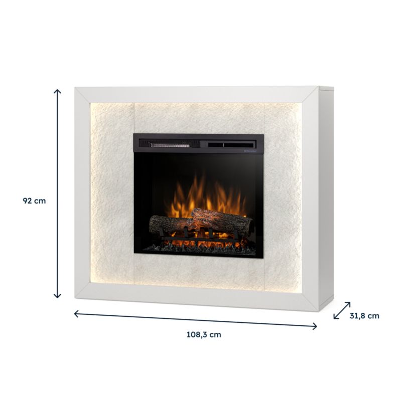 Elektrisk Pejs Litos 1400W 108x92 cm Hvid Mat