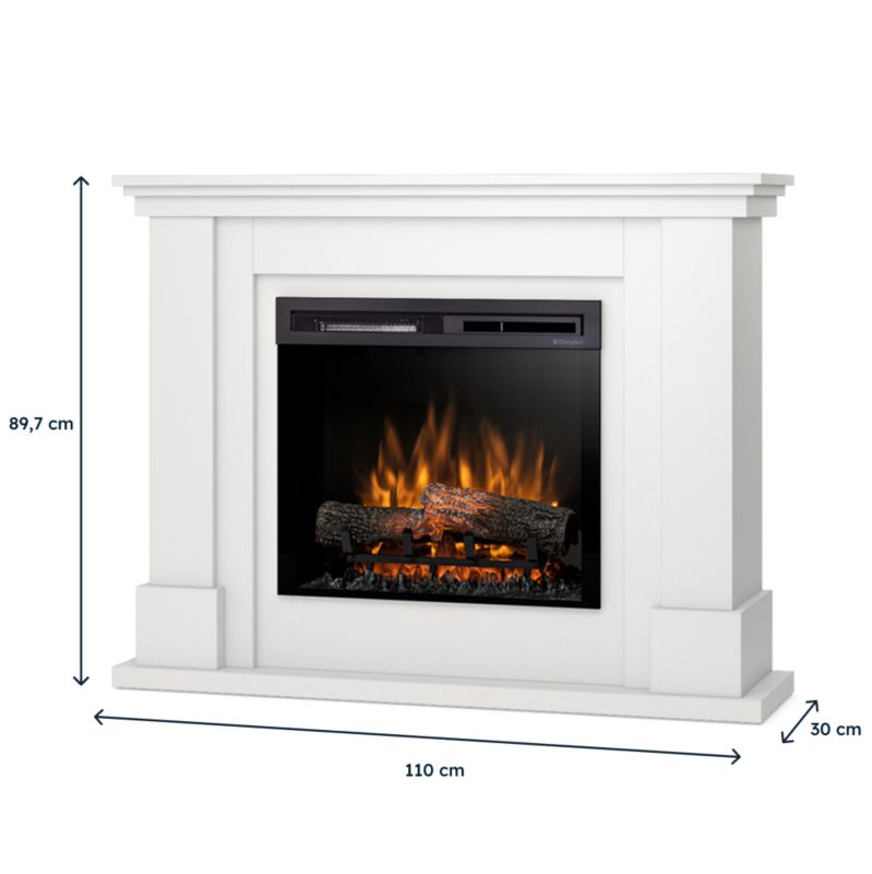 Elektrisk Pejs Luena 23" XHD 1400W Hvid Mat