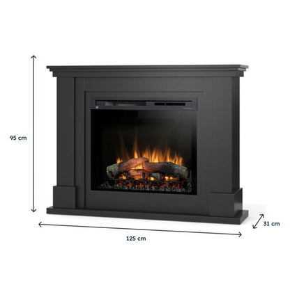 Elektrisk Pejs Luena 28" XHD 1400W LED Sort