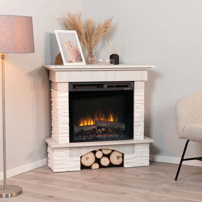 Elpejs Hjørnemodel 91x89 cm Hvid Fyrretræ 1400W