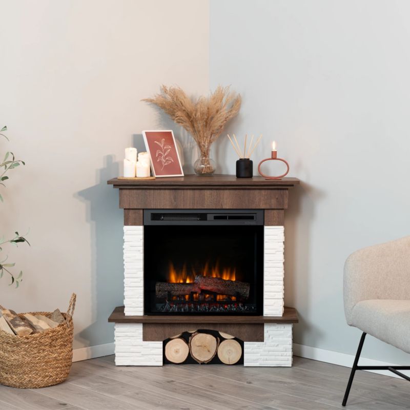 Elektrisk Hjørnepejs Porto 23" XHD 1400W Valnød