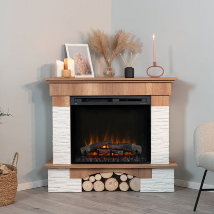 Elektrisk Hjørnepejs Porto 28" XHD 1400W Eg