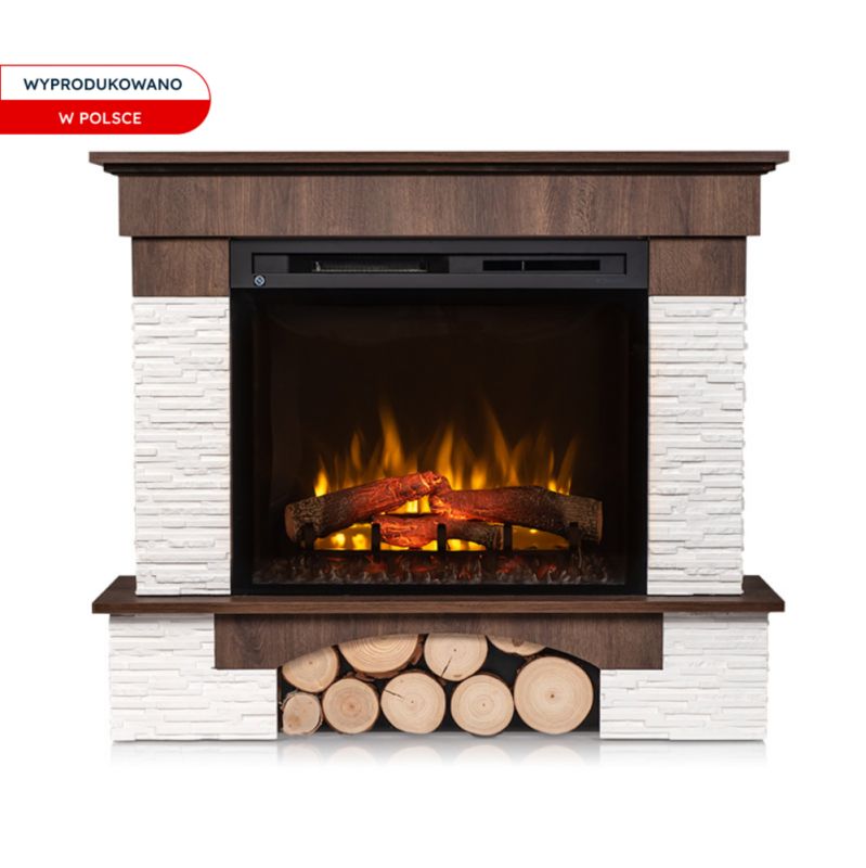 Elektrisk Hjørnepejs Porto 28" 1400W Valnød