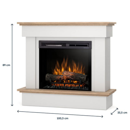 Elektrisk Pejs Tormes 23" XHD 1400W Hvid Mat Lys Eg