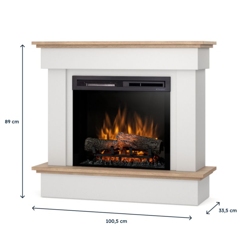 Elektrisk Pejs Tormes 23" XHD 1400W Hvid Mat Lys Eg