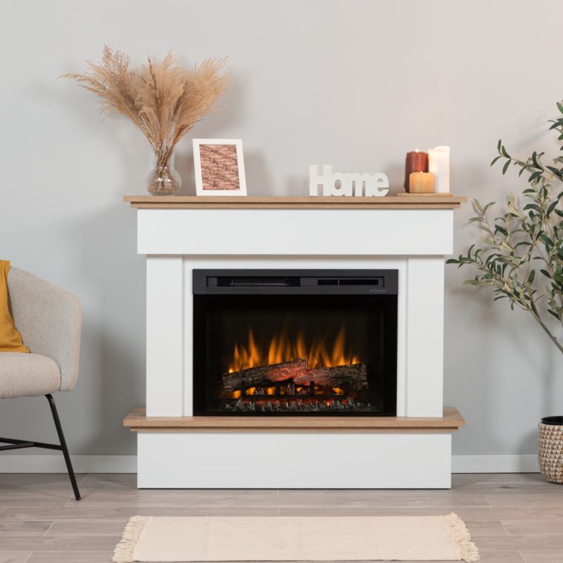 Elektrisk Pejs Tormes 26" XHD 1400W Hvid Mat Egetræ