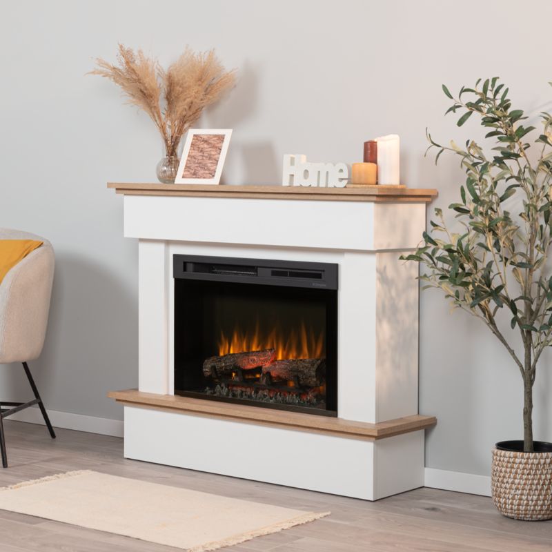 Elektrisk Pejs Tormes 26" XHD 1400W Hvid Mat Egetræ