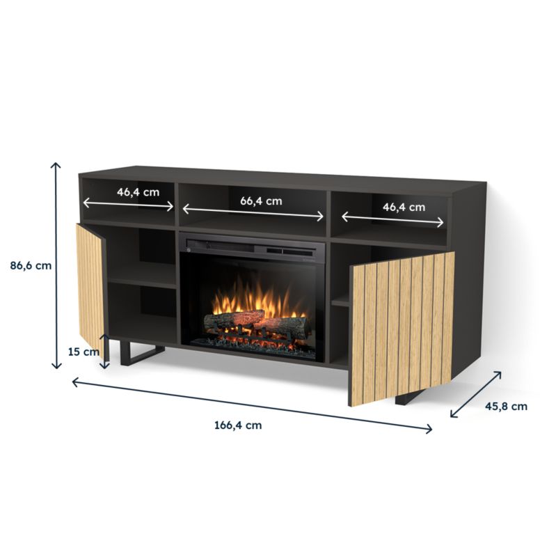 Elektrisk Pejs Trivel 1400W 26" XHD Sort Mat Egetræ TRIVEL-26-W02