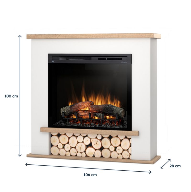 Elektrisk Pejs Tula 28" XHD 1400W 106x100 cm Hvid Mat