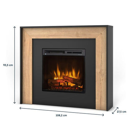 Elektrisk Pejs Zuni 23" XHD 1400W LED Sort med Træ