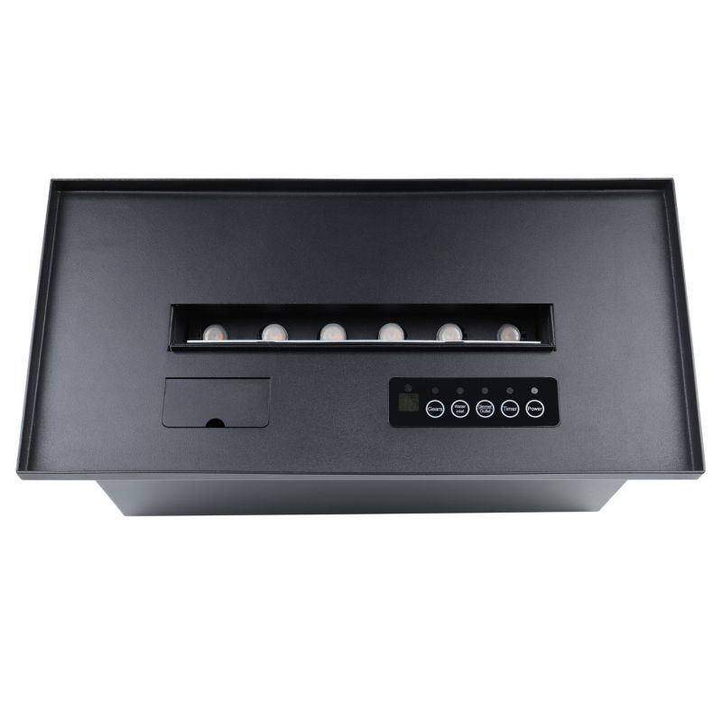 Elektrisk indbygningspejs med dampkassette og LED-effekt FERRETTI 70 cm bred - 1 stk
