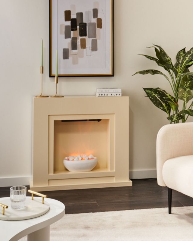 Elektrisk Kamin Sahara 90x80 cm Beige