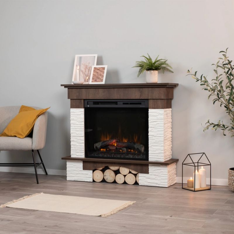 Elektrisk Pejs Porto 28" XHD 114x98 cm Mørk Valnød 1400W