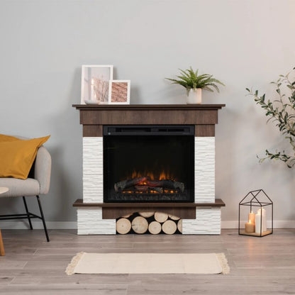 Elektrisk Pejs Porto 28" XHD 114x98 cm Mørk Valnød 1400W