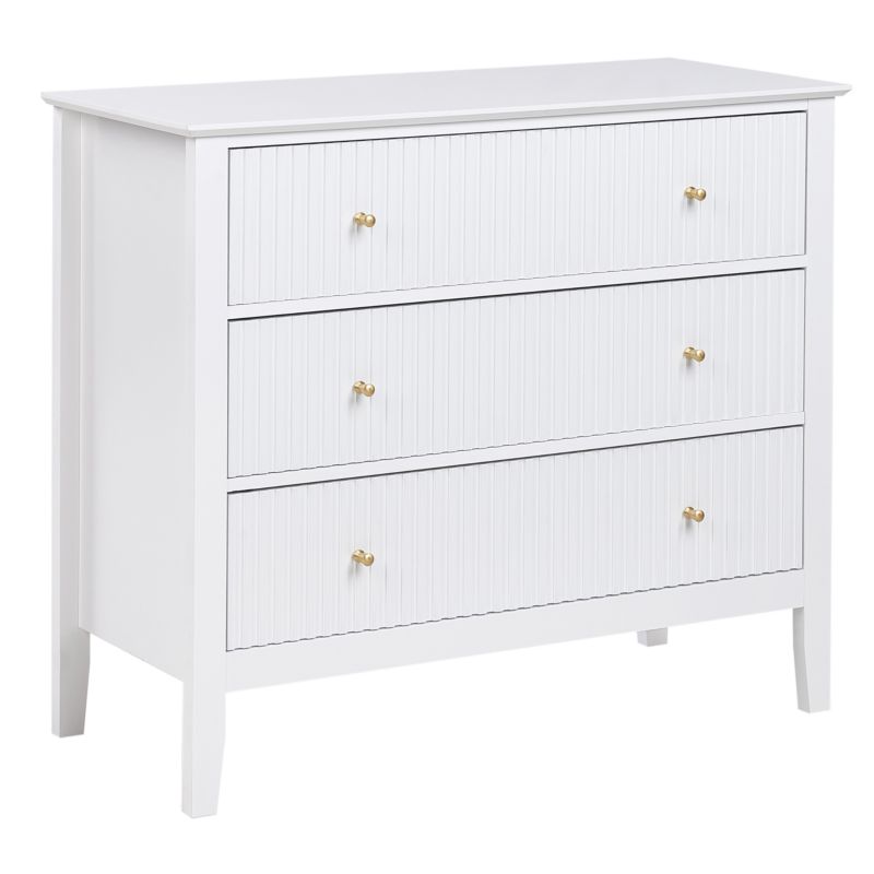 Komoda Assisi 3 Skuffer Hvid 90x40x80 cm
