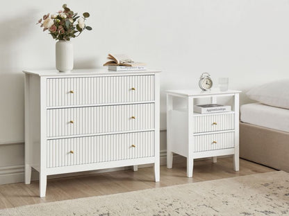 Komoda Assisi 3 Skuffer Hvid 90x40x80 cm