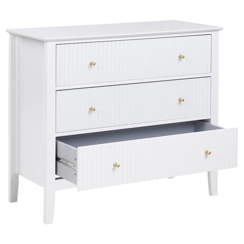 Komoda Assisi 3 Skuffer Hvid 90x40x80 cm