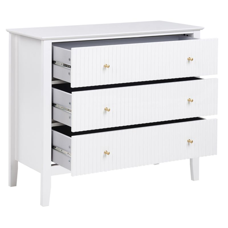 Komoda Assisi 3 Skuffer Hvid 90x40x80 cm