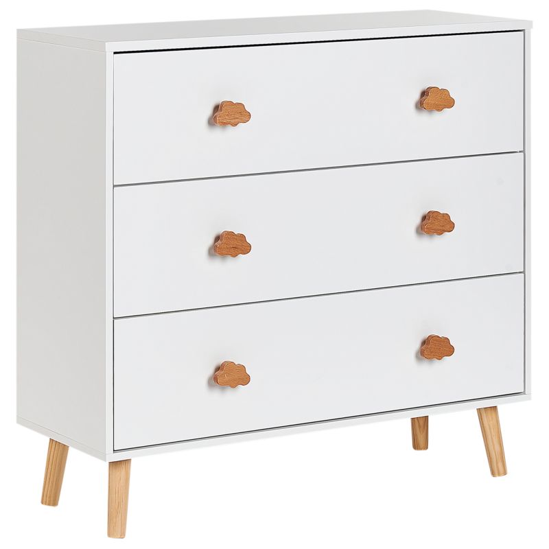 Komoda Cloudy 3 Skuffer Hvid 80x30x76 cm
