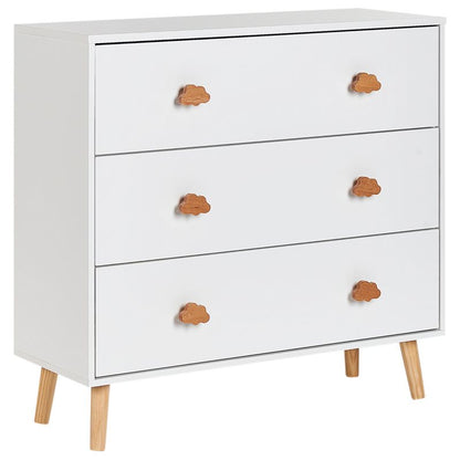 Komoda Cloudy 3 Skuffer Hvid 80x30x76 cm