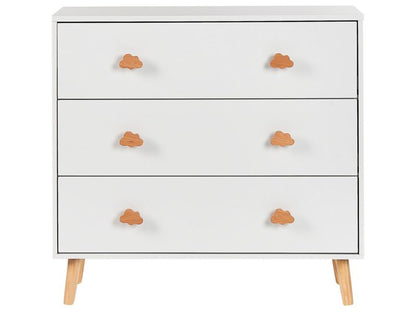 Komoda Cloudy 3 Skuffer Hvid 80x30x76 cm
